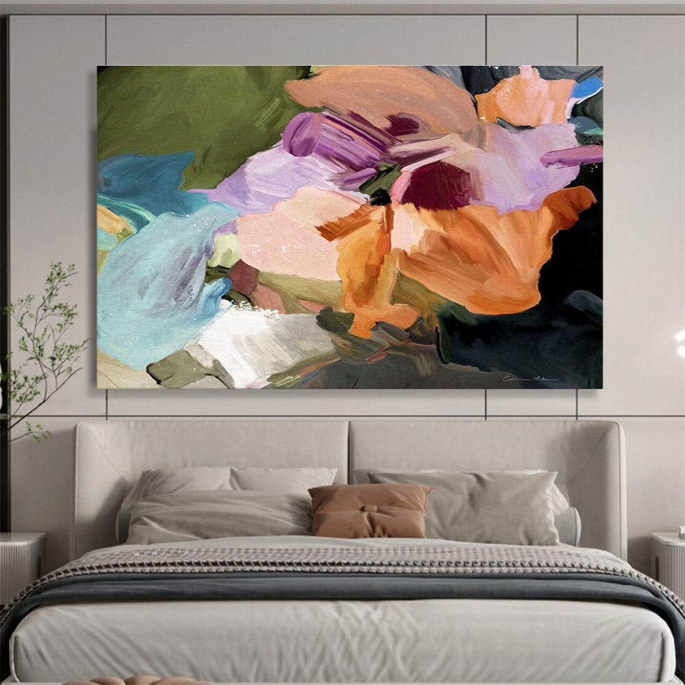 Colorful Flower Abstract Painting for Garden - Themed Tea Rooms YHT406