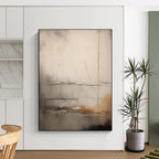 Subtle Gray Abstract Painting for Understated Living Spaces HENG442