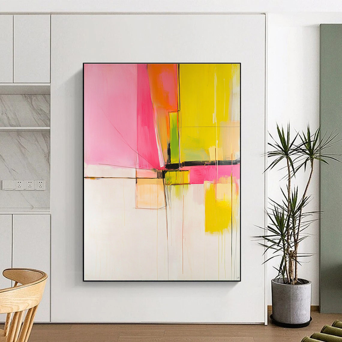 Bold Color Block Abstract Painting for Contemporary Art Galleries GAB0918