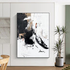 Accented Black - White Abstract Painting with Subtle Intrigue WINK356