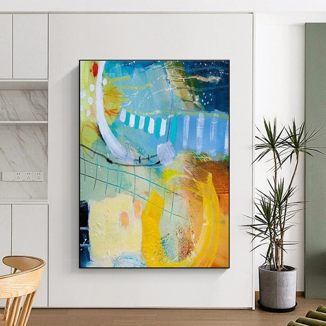 Colorful Whimsical Abstract Painting for Playful Interiors HENG409