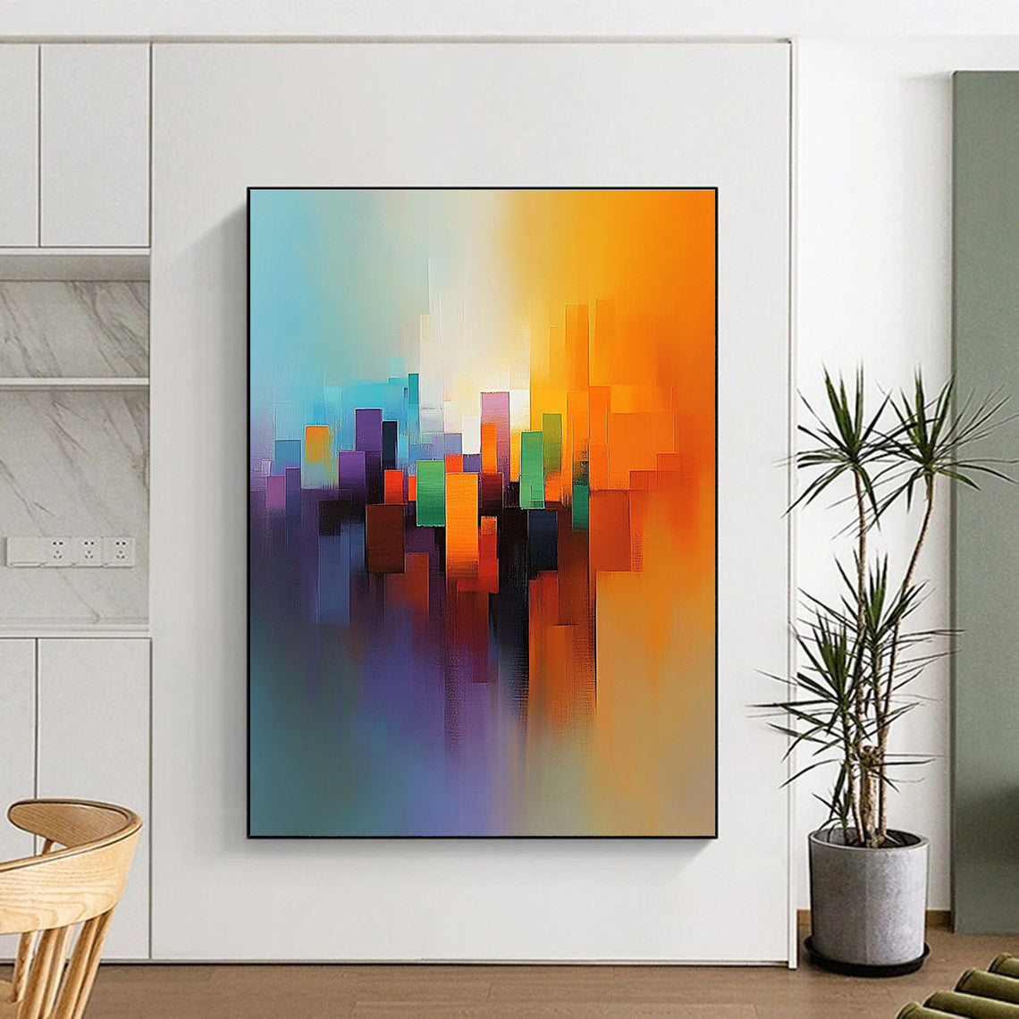 Colorful City Abstract Painting with Optimistic Vibe WINK449