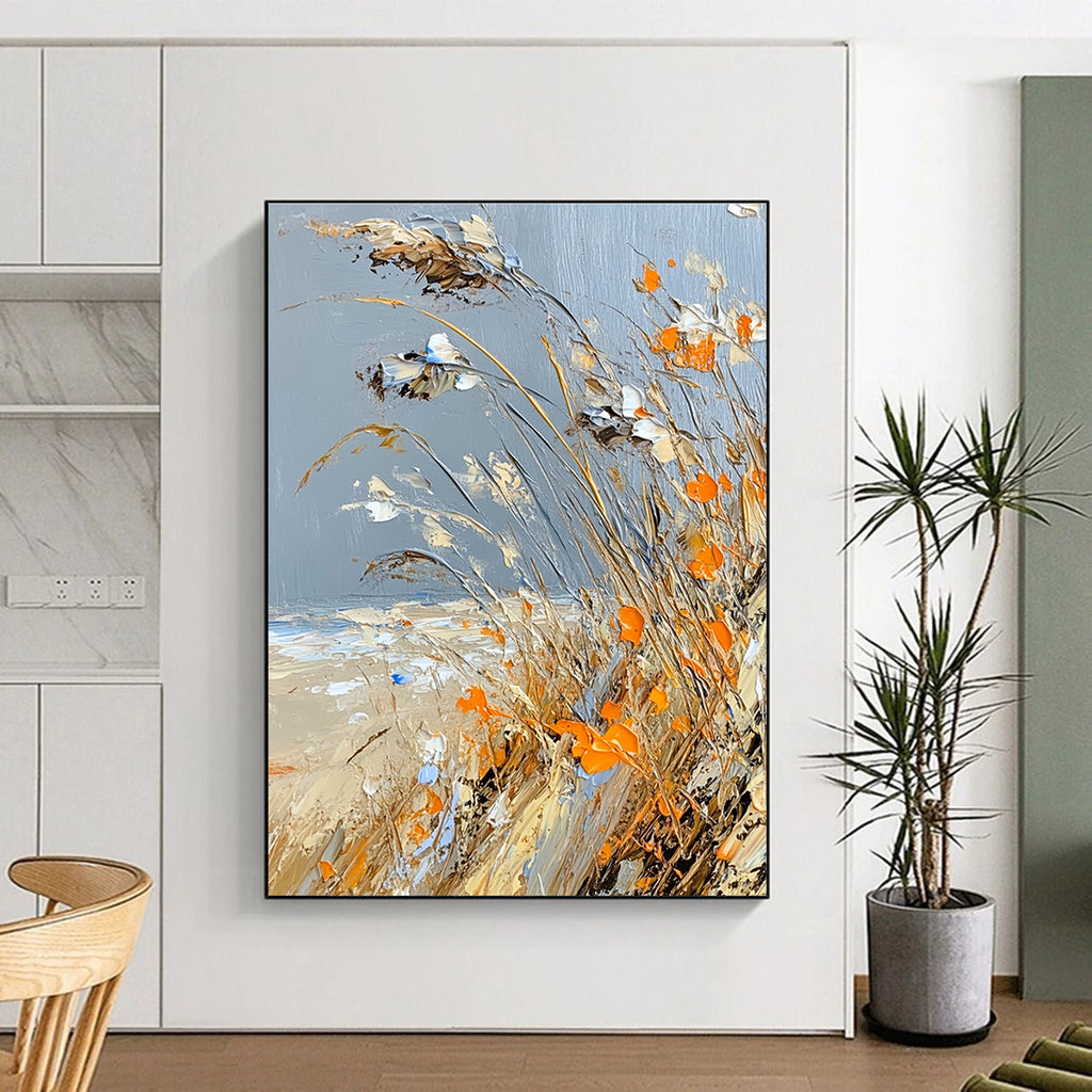 Beachside Grasses Abstract Painting for Coastal - Themed Bars GAB1296