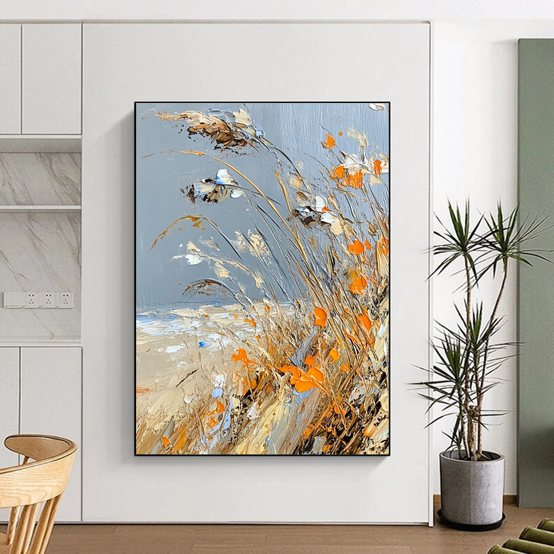 Beachside Grasses Abstract Painting for Coastal - Themed Bars GAB1296