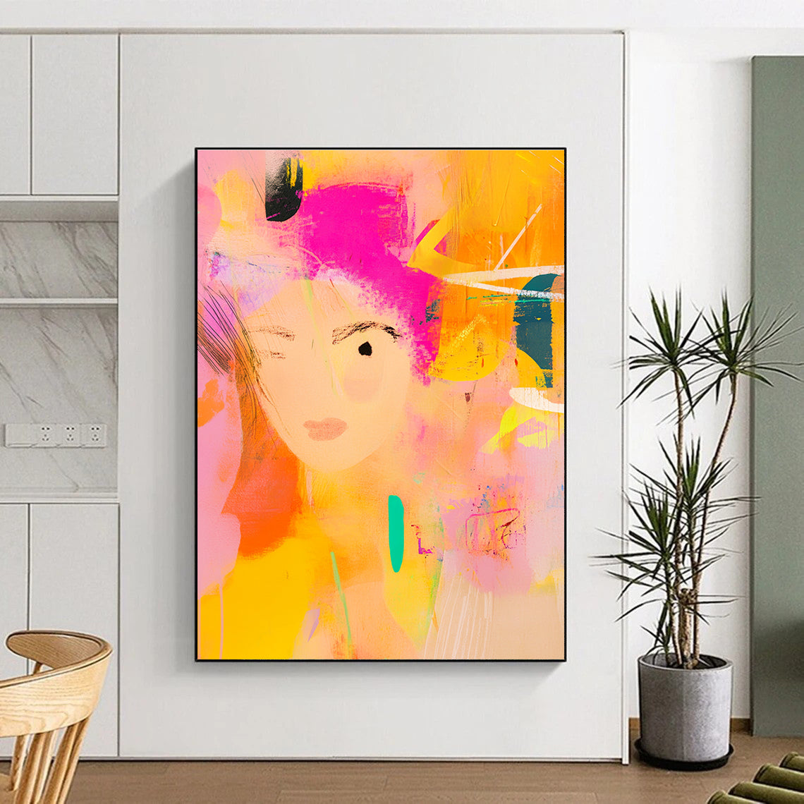 Colorful Abstract Portrait Playful Figurative Art GAB0379