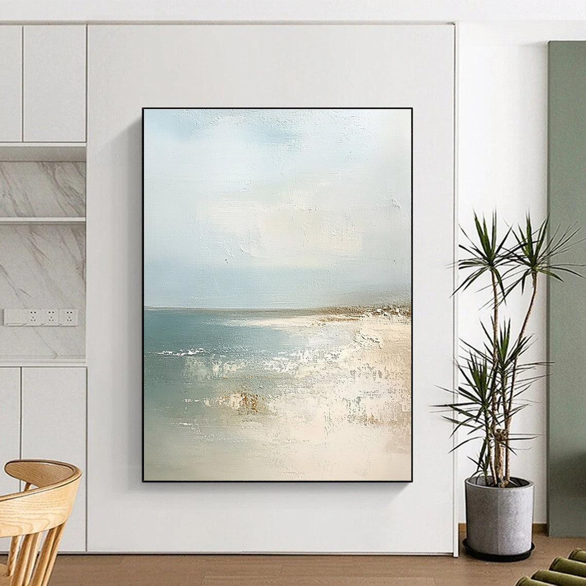 Calm Coastal View - Serene Seaside Abstract Painting GAB0571