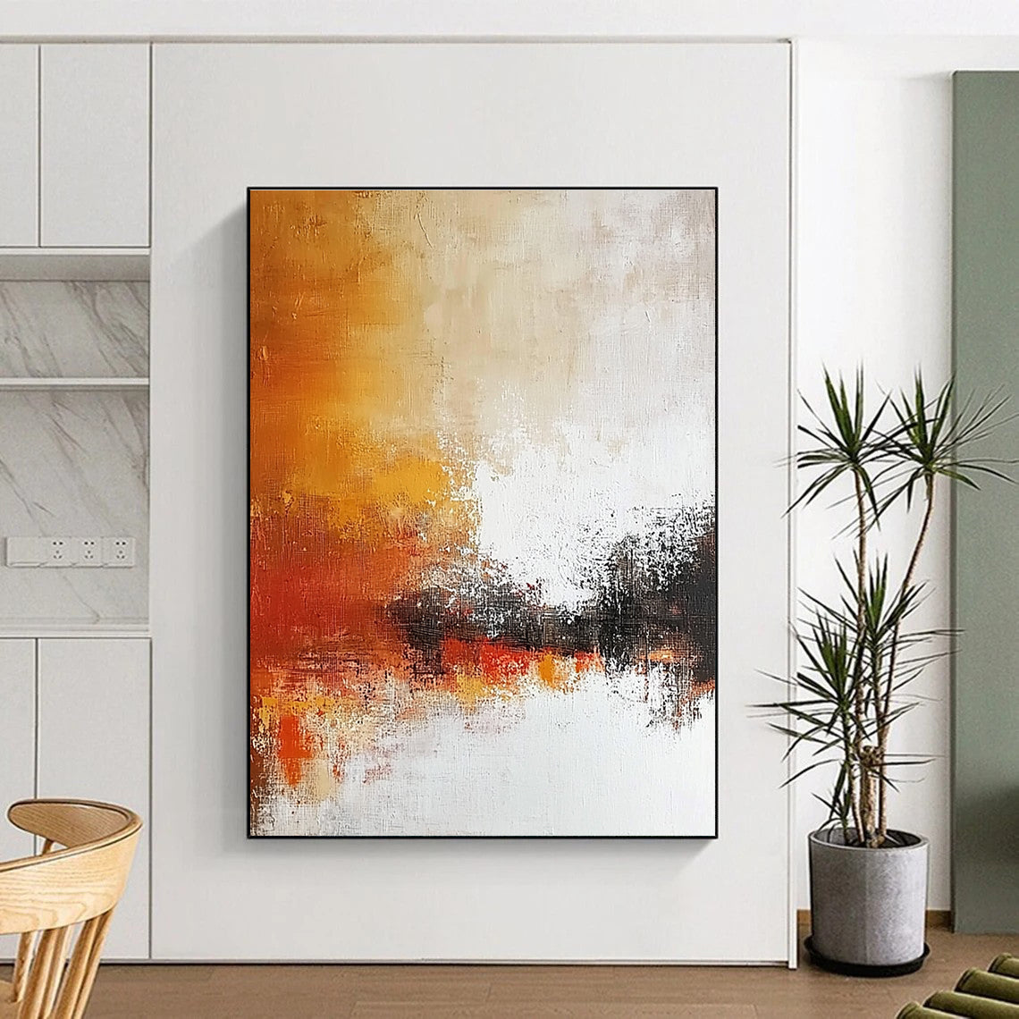 Warm Tones Abstract Painting for Rustic - Style Living Rooms GAB0927