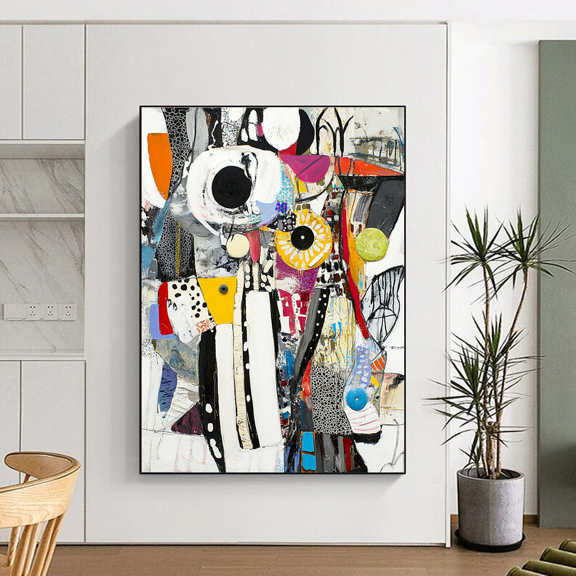 Collage - Style Abstract Painting with Eclectic Charm WINK757
