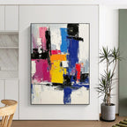 Vibrant Geometric Abstract Painting for Modern Office Lounges GAB0841
