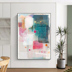 Mesh and Shape Collage Textured Graphic Abstract Painting GAB0247