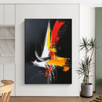 Colorful Sailboat Abstract Painting for Coastal - Themed Restaurants GAB0854