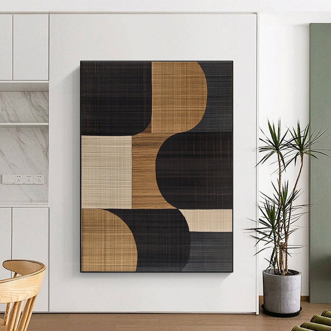 Mixed - Shape Abstract Painting with Neutral Tones WINK841