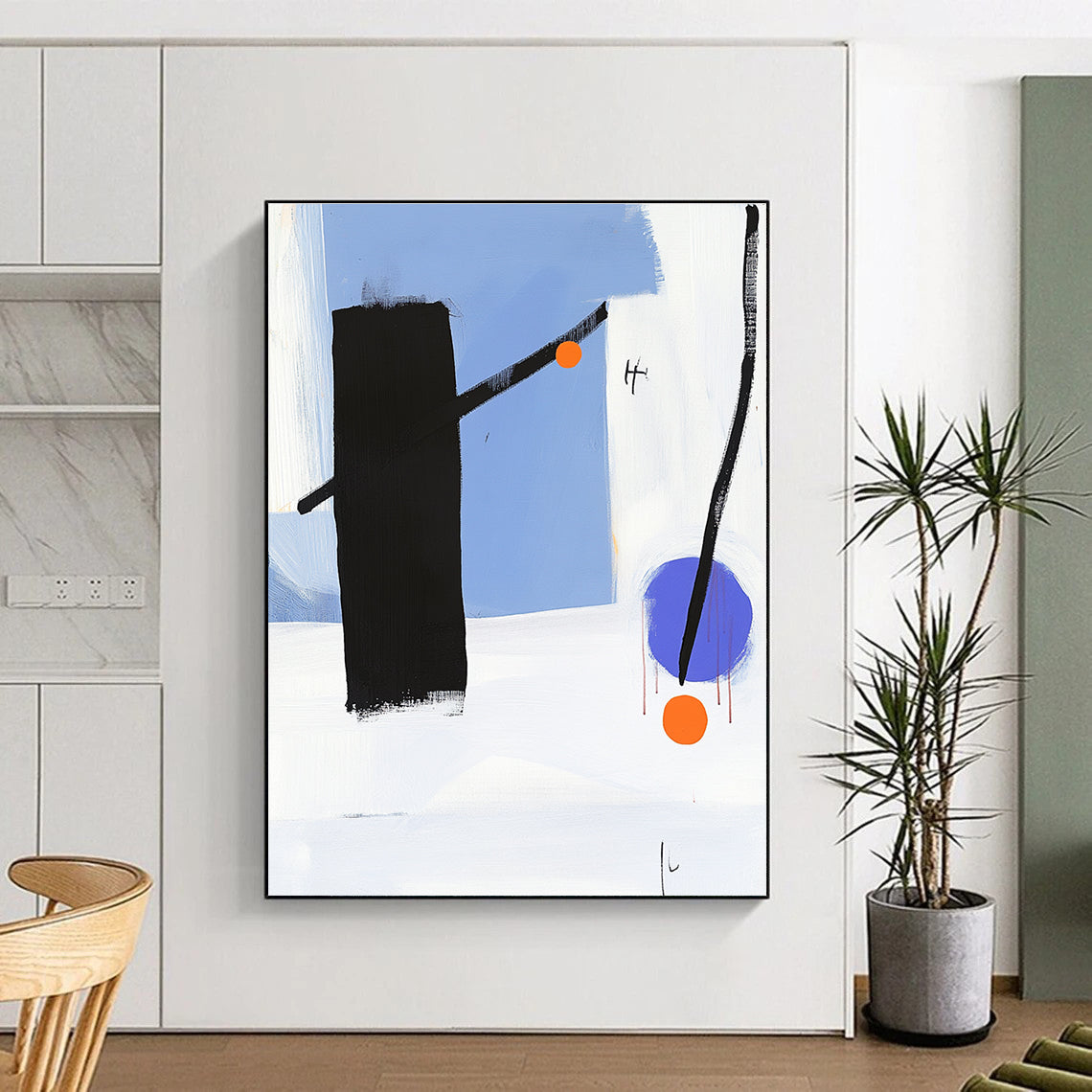 Minimalist Geometric Shapes Abstract Painting of Subtle Dynamics GAB0202