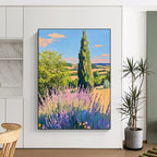 Provence Landscape Abstract Painting for Rustic - Chic Dining Rooms HENG436