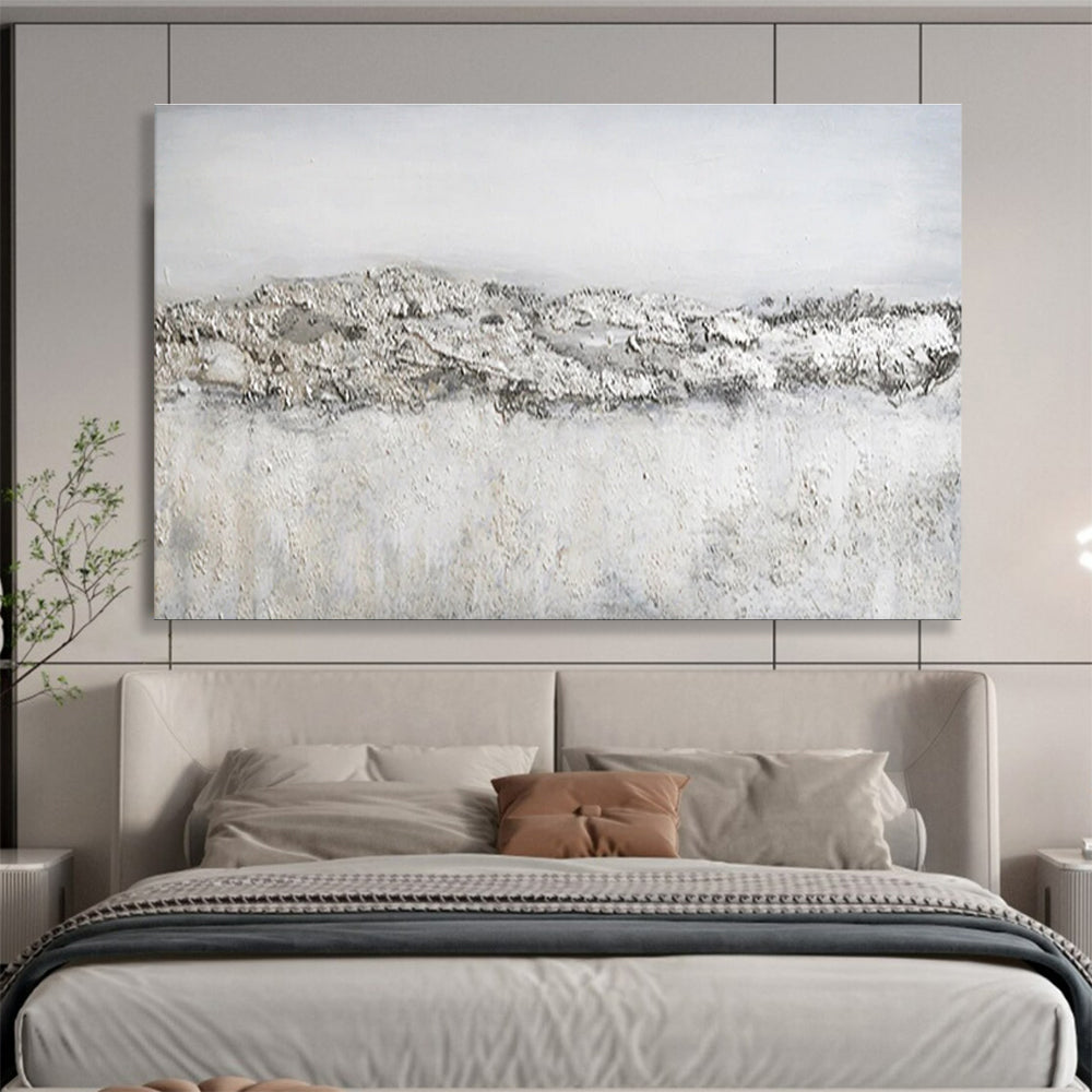 Textured Gray Abstract Painting for Minimalist Art Galleries YHT262