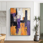 Purple Orange Abstract Painting with Bold Contrast WINK563
