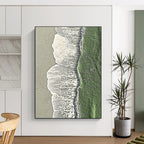Green Ocean Aerial Contemporary Coastal Abstract Painting GAB0315