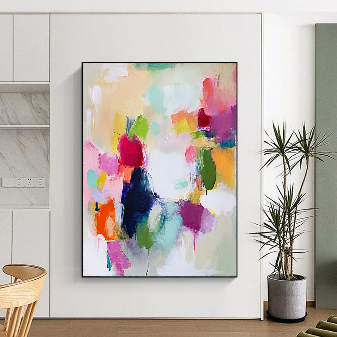 Pastel Colorful Abstract Painting with Whimsical Charm WINK685