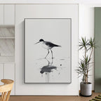Bird with Artistic Reflection Abstract Painting in Ink Style GAB0028