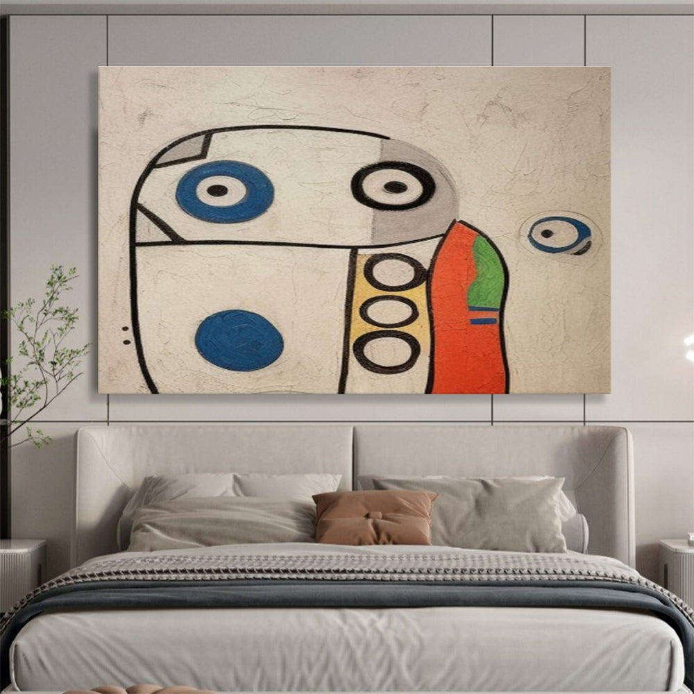 Cartoon - like Abstract Painting with Playful Shapes YHT001