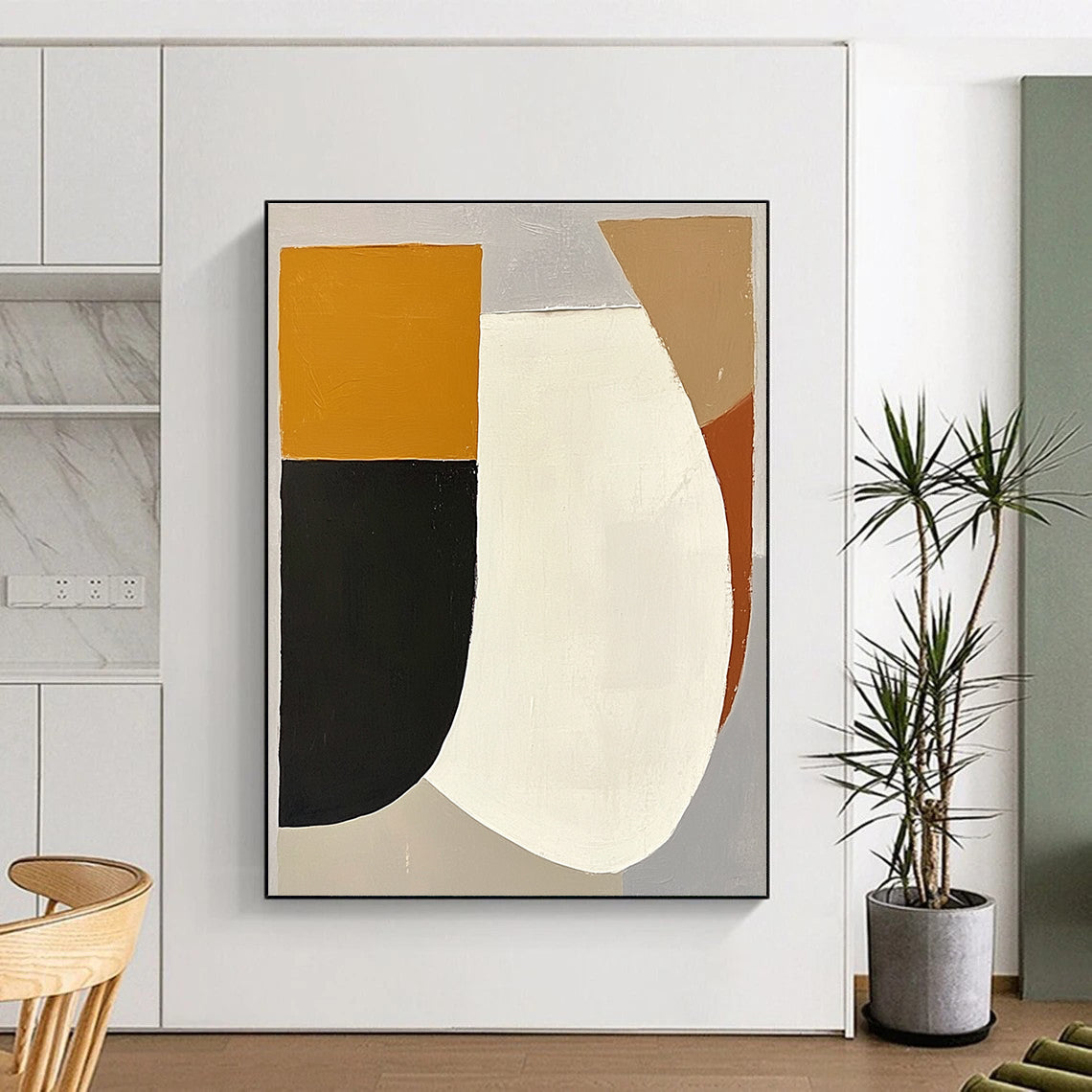 Simple Geometric Abstract Painting for Scandinavian - Styled Homes GAB1098