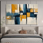 Blue, Yellow, and Black Abstract Painting ABS588