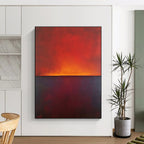 Red and Orange Sunset Abstract Painting with Dramatic Hues WINK863
