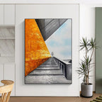 Thought - Provoking Architectural Abstract Scene Painting for Sophisticated Spaces HENG281