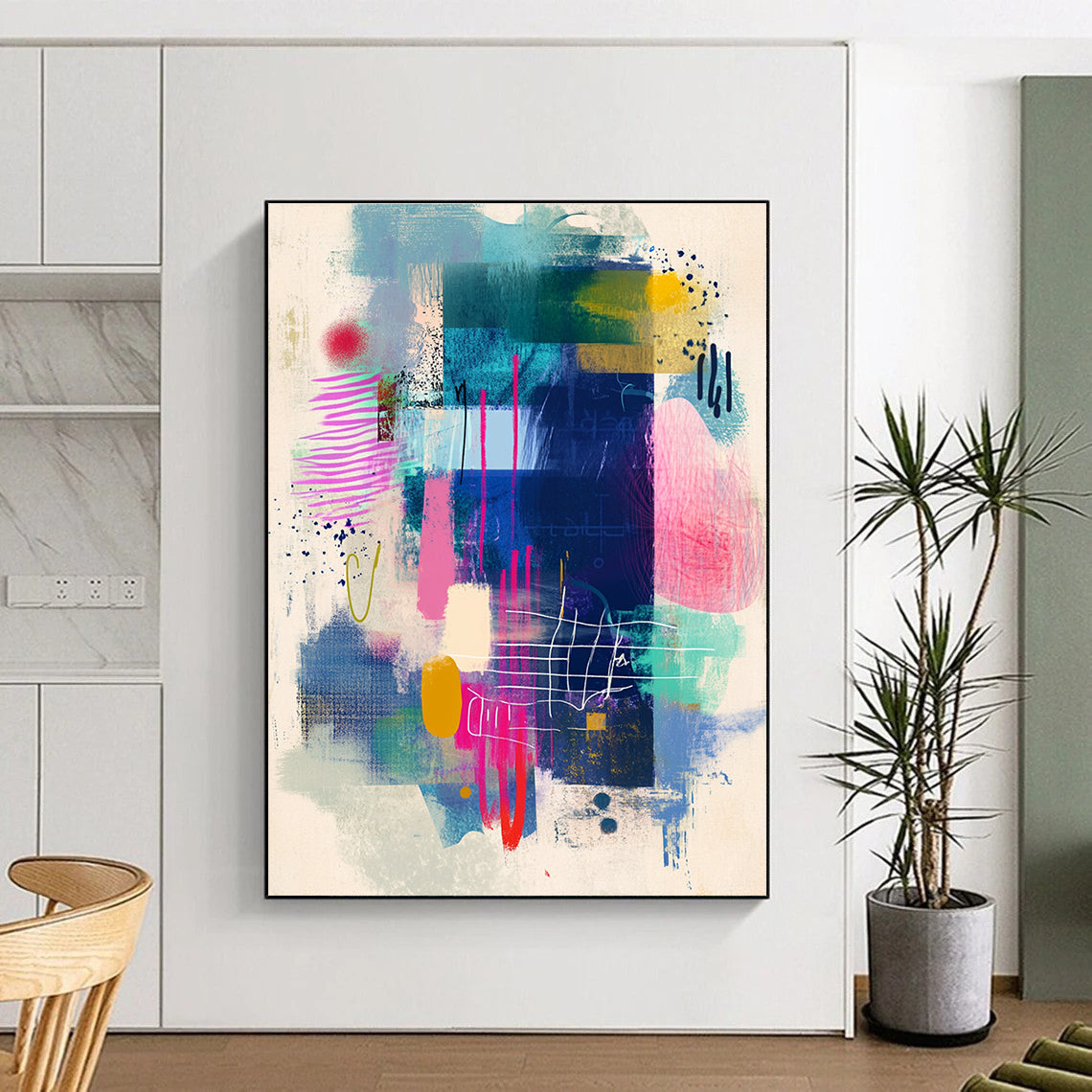 Colorful Mixed Abstract Forms Painting of Artistic Freedom GAB0099