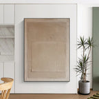 Beige Textured Layered Abstract Painting for Minimalist Living Spaces HENG360