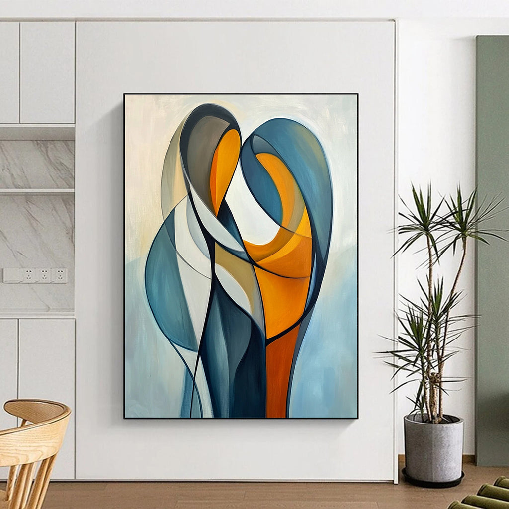 Intertwined Colorful Shapes Dynamic Abstract Painting GAB0294