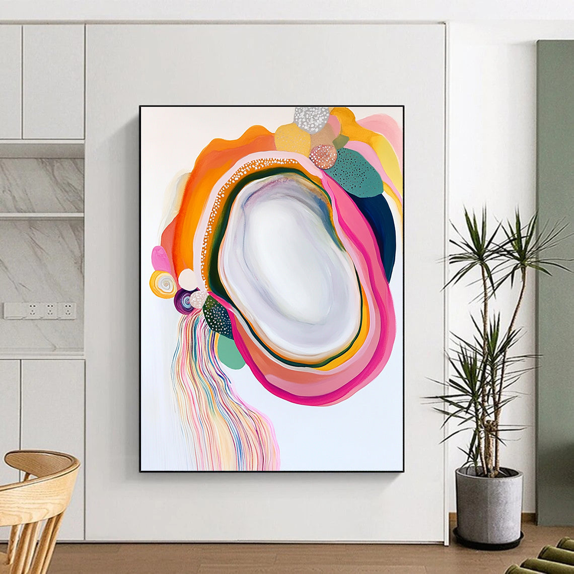 Colorful Gem - like Abstract Painting with Playful Elegance WINK587
