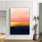 Pink and Gold Horizon Abstract Painting for Luxe Bedroom Retreats GAB1387