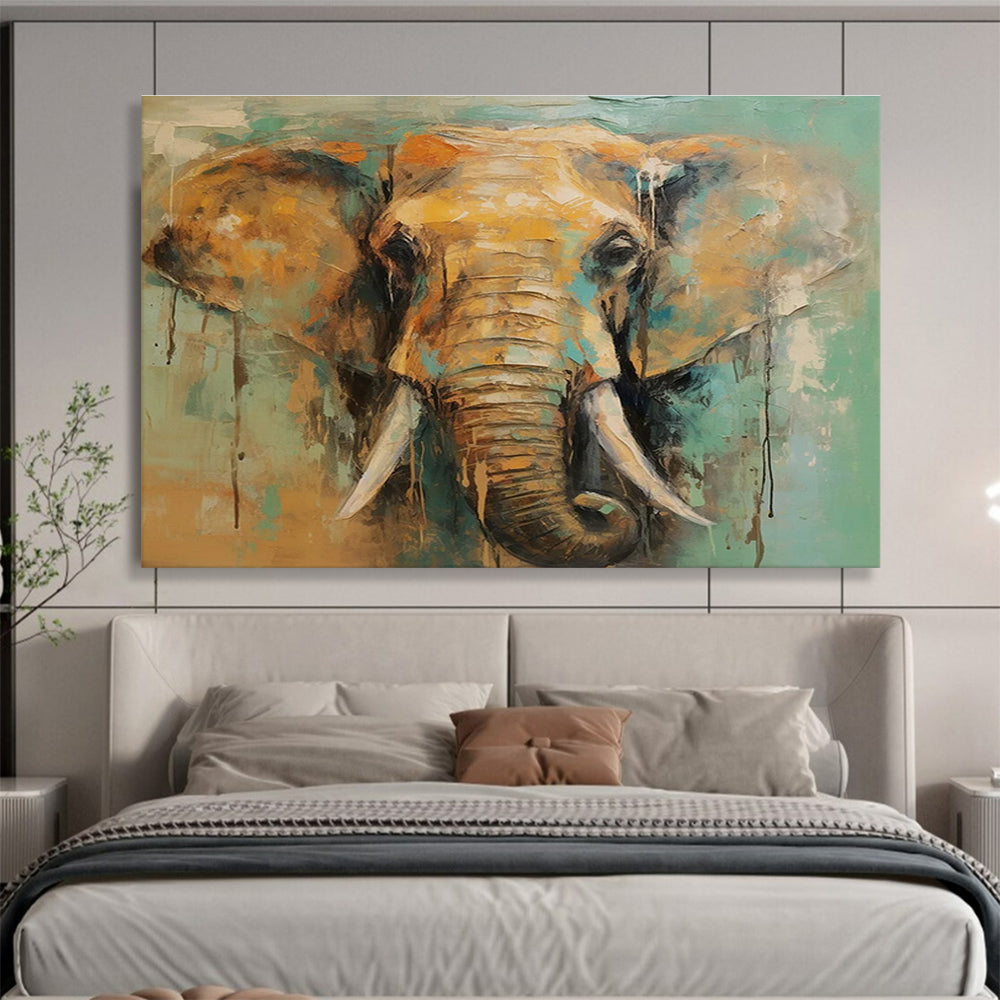 Colorful Elephant Abstract Painting for Wildlife - Inspired Homes YHT082