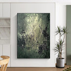 Dark Textured Abstract Painting with Mysterious Depth WINK585
