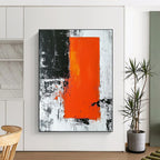 Orange - Black Abstract Contrast Painting with Dramatic Simplicity WINK499