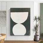 Black and White Hourglass - Monochromatic Geometric Art GAB0406