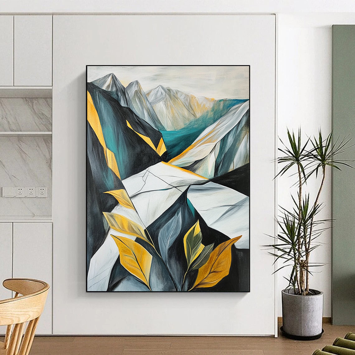 Geometric Mountainscape - Stylized Landscape Abstract Painting GAB0622