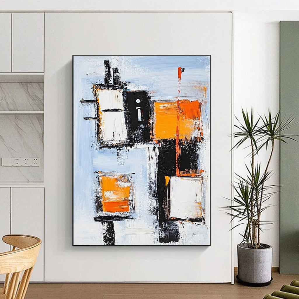 Color Block and Line Abstract Painting for Modern Art School Classrooms GAB1196