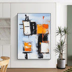 Color Block and Line Abstract Painting for Modern Art School Classrooms GAB1196