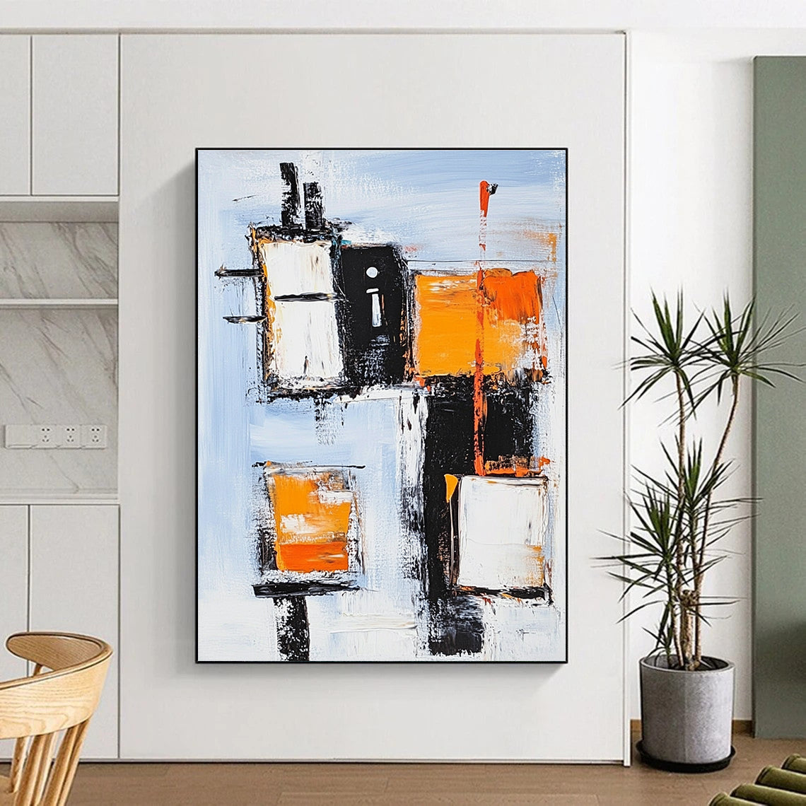 Color Block and Line Abstract Painting for Modern Art School Classrooms GAB1196