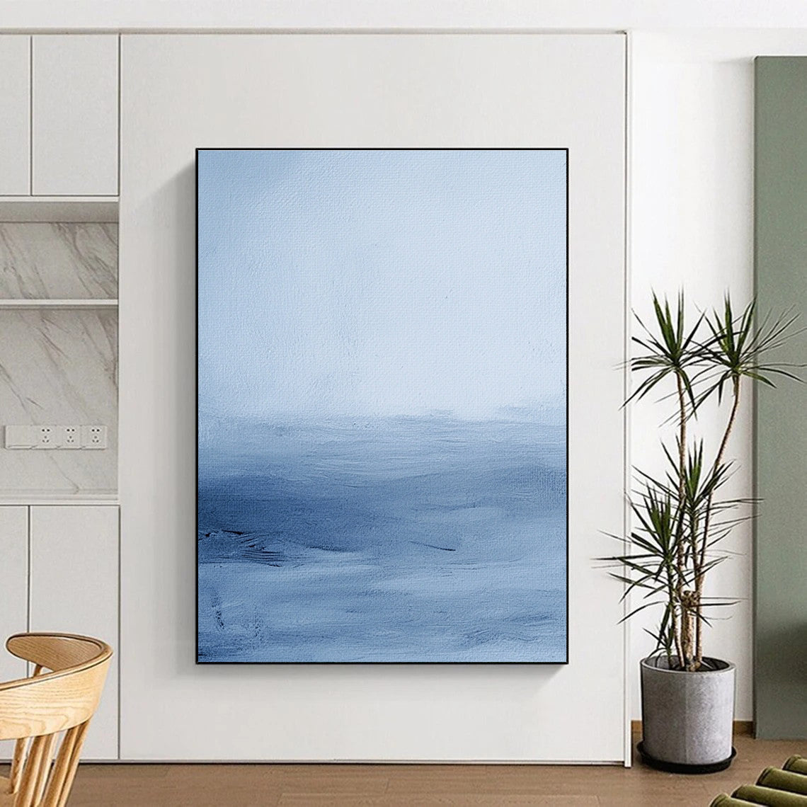 Gradient Blue Abstract Sea - Serene Coastal Abstract Art GAB0476