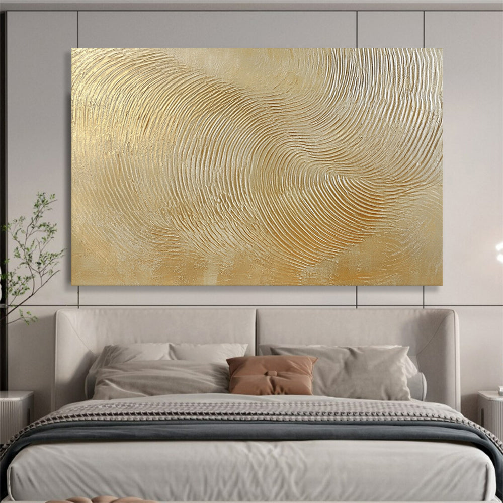 Luxurious Golden Waves Art Celebrating Opulence and Dynamic Movement Abstract Painting ABS150