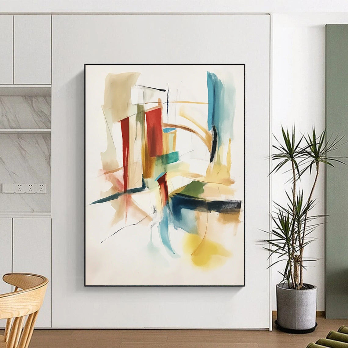 Colorful Geometric Abstract Painting with Playful Shapes WINK575