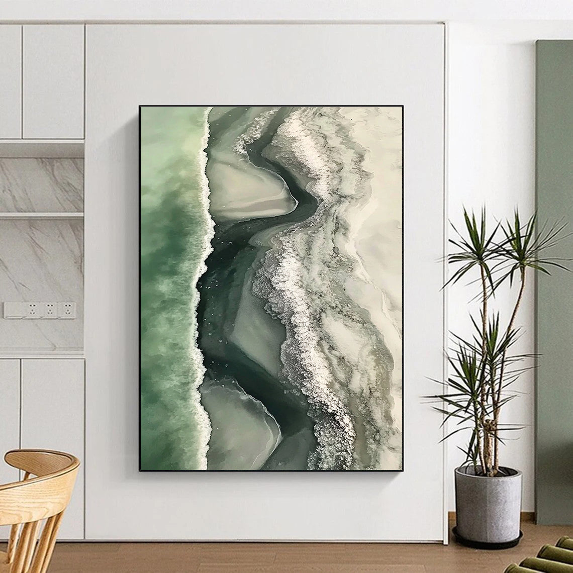Aerial Beach Abstract Painting for Luxury - Styled Coastal Homes GAB1017
