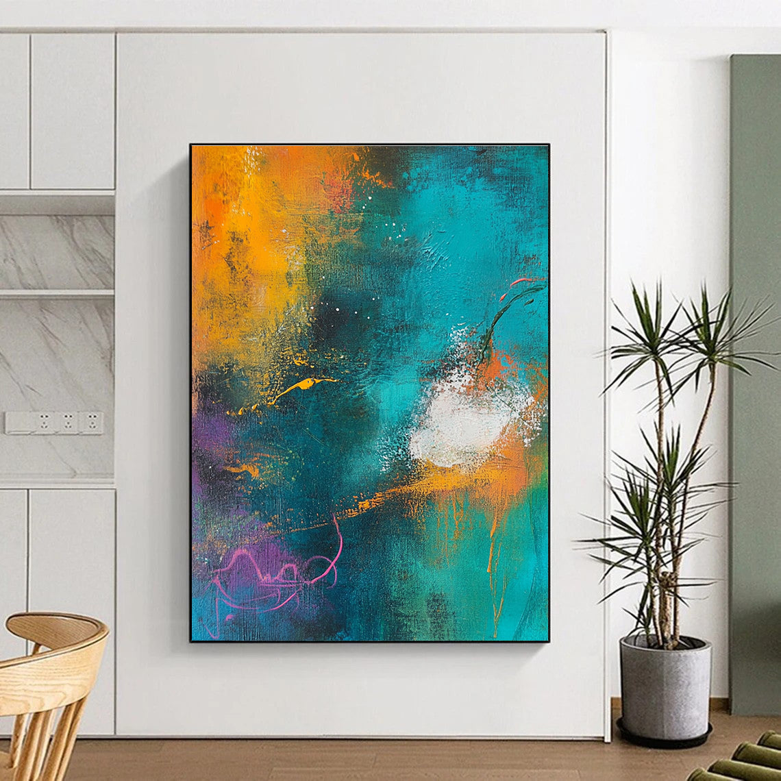 Colorful Abstract Swirl Painting with Energetic Movement WINK548