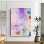 Purple - Toned Collage Abstract Painting for Artistic Bedrooms GAB1081