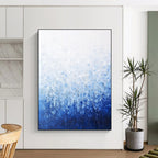 Blue and White Gradient Abstract - Serene Minimalist Abstract Art GAB0468