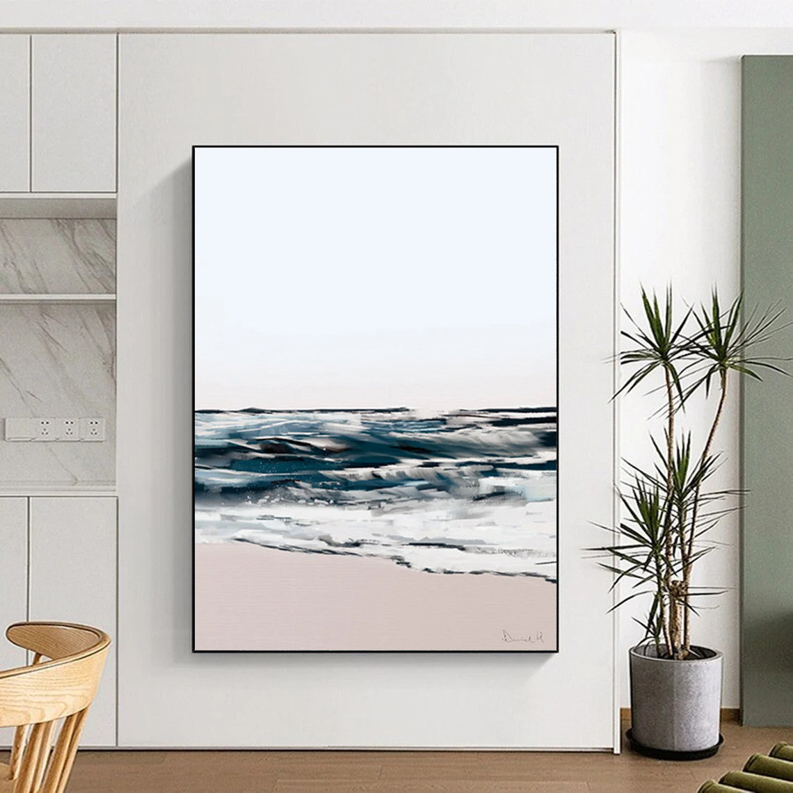 Abstract Coastal Scene Painting for Beachfront Home Living Rooms HENG208