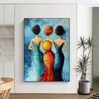 Three Women in Dresses Stylish Abstract Painting for Fashion - Forward Interiors GAB1491